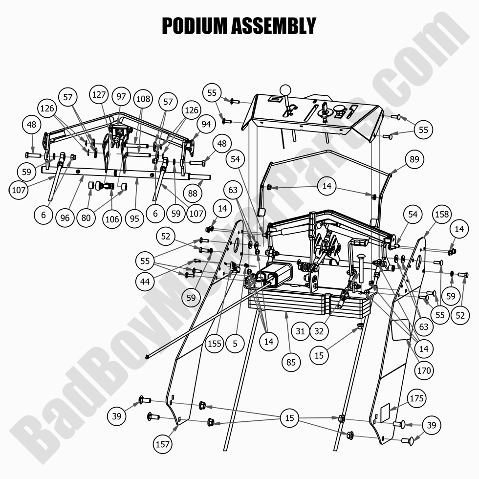 2693 - Bad Boy Mower Parts Lookup > 2021 > Walk Behind > Podium Assembly